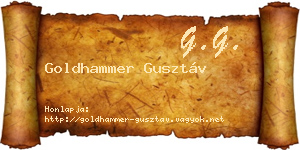 Goldhammer Gusztáv névjegykártya